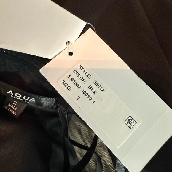 AQUA Strapless Plunging Black Formal Party Evening Dress - Picture 10 of 12